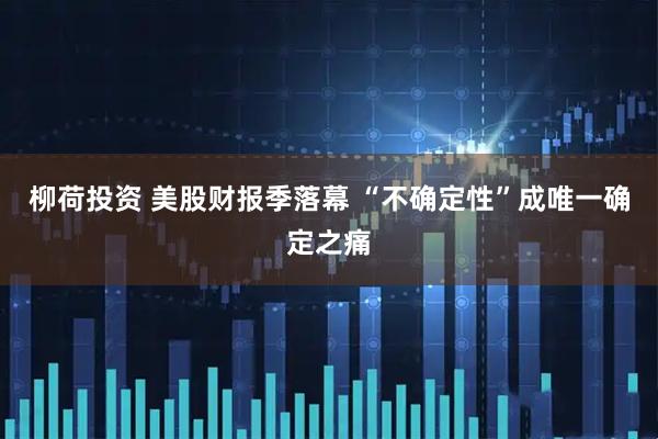 柳荷投资 美股财报季落幕 “不确定性”成唯一确定之痛