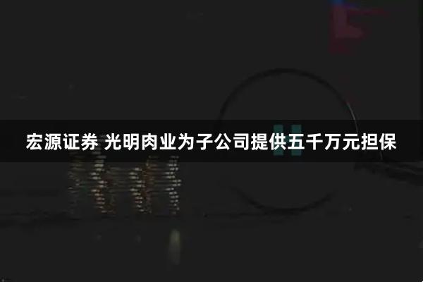 宏源证券 光明肉业为子公司提供五千万元担保