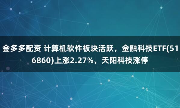 金多多配资 计算机软件板块活跃，金融科技ETF(516860)上涨2.27%，天阳科技涨停