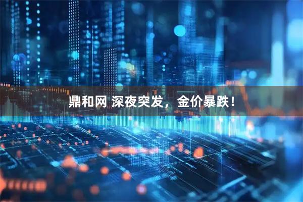 鼎和网 深夜突发，金价暴跌！